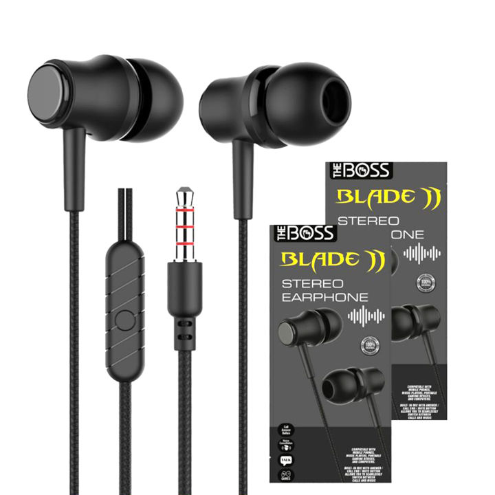 Enjoy crystal clear sound with the Boss Wired Earphone Handsfree Headset, compatible with all mobile phones. Ideal for calls and music. Available now at SLitems.lk.